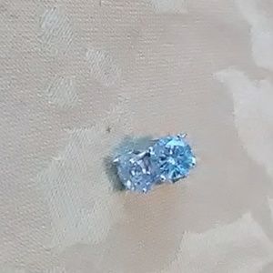 CZ silver plated earrings